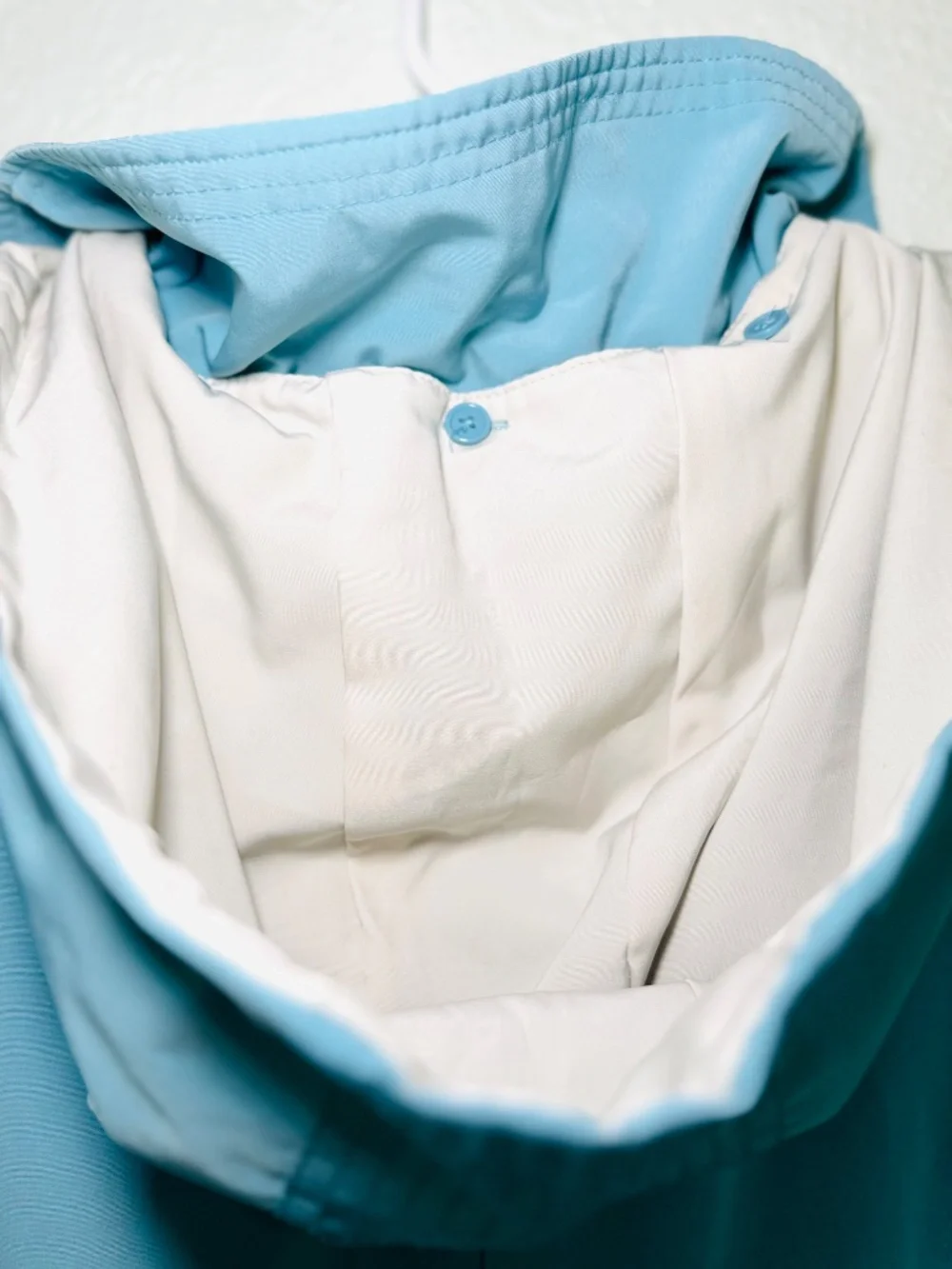 White Stag Windbreaker Women's XL 16W Ice Blue Jacket Hood Zip Lightweight